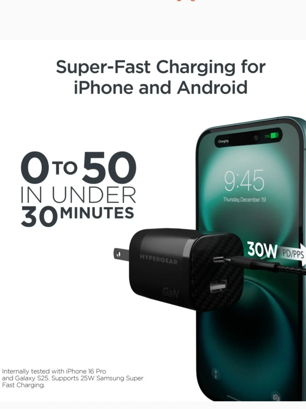 30W USB-C PD Charging Kit with Carbon Black Pouch